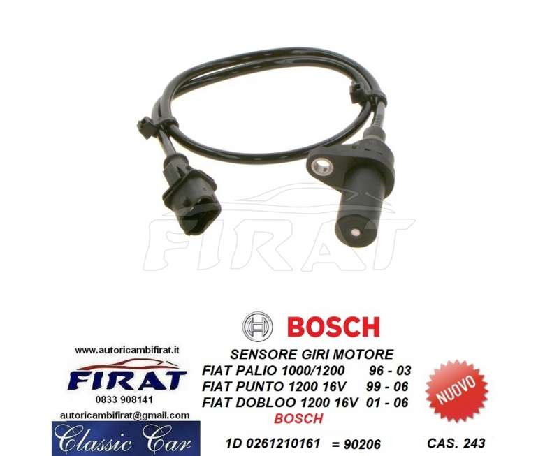SENSORE GIRI MOTORE FIAT PUNTO 1200 16V 99->(0261210161)